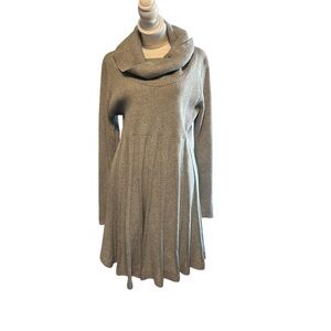 Calvin Klein Gray Midi Dress with Cowl Neck